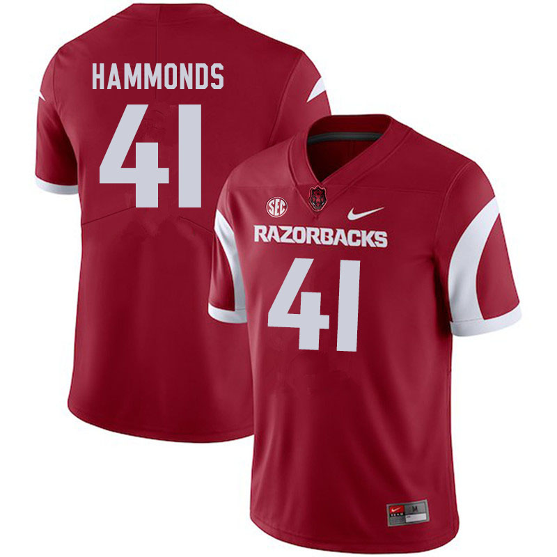 Men #41 T.J. Hammonds Arkansas Razorbacks College Football Jerseys Sale-Cardinal